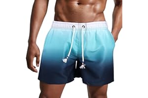 Danfiki Pantaloncini Costume da Bagno Uomo Asciugatura Veloce Calzoncini da Beach Costume da Bagno Fodera Rete con Taschino e Coulisse Trunks