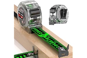 Bafeil 10M Fluorescent Steel Tape Measure - Retractable Stainless Steel Measuring Tape, Self-Lock Precision 10 Metre Tape Measure, Double-Sided Graduated, 25mm Width, Waterproof Metric Ruler