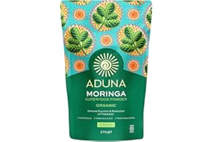 Aduna Organic Moringa Powder | 100% Pure Moringa Leaf | Super Greens Powder for Energy, Immunity & Vitality | Natural Gluten-Free Superfood for Smoothies, Juices & More | 275g Resealable Pack