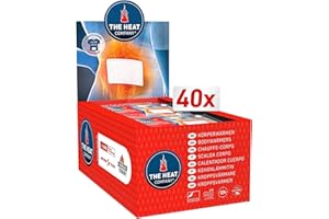 ‎THE HEAT COMPANY THE HEAT COMPANY Ocieplacz do ciała - 10 lub 40 sztuk - bardzo ciepły - samoprzylepny - ocieplacz na plecy i szyję - 12 godzin przyjemne ciepło - natychmiastowe ciepło - aktywowany powietrzem -