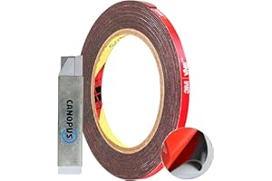 CANOPUS 3M Cinta Doble Cara Extra fuerte 3M VHB (5mm x 3m), Impermeable 3M Cinta Adhesiva Doble Cara Para Tiras LED, Decoración del Hogar, Exteriores, 3M Cinta de Coche, Negro