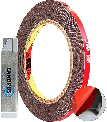 ZALAOR 16.4ft Strong Double Sided Tape: 5mm Heavy Duty Double Sided Sticky Mounting Tape - For Vehicles, Number Plates, LED Strip Lights, Home, Office Decor - Heat Resistant Waterproof Foam Tapes