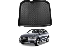 NOMAD Boot Liner for Audi Q3 2011-2018 Recyclable Non-Toxic Plastic (PE) Boot Floor Lower Position Tailored Fit Floor Guard Tray Black Custom Fitted Accessory Dog Friendly Waterproof with Raised Edges