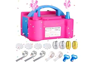 Birshe Bomba de Globo eléctrica con Doble Boquilla, 600W, 15 Pezzi di Accessori per Archi di Palloncini, Bomba de Aire Portátil para Decoración de Fiestas Cumpleaños Bodas