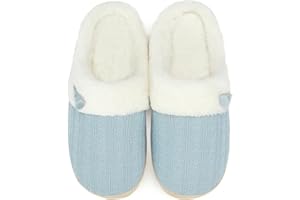 NineCiFun Hausschuhe Damen Winter Wärme Bequem Plüsch Memory Foam rutschfeste Indoor Pantoffeln