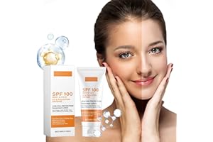 BAINUAI Krem przeciwsłoneczny SPF 100, SPF 100, balsam przeciwsłoneczny z ochroną UVA/UVB, nawilżający, przeciwstarzeniowy krem przeciwsłoneczny do twarzy i ciała, wodoodporny, nienatłuszczający (1 szt.)