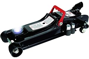 HP Autozubehör 11325 Gato hidráulico Plano 2,25 t con LED, Negro