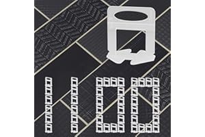 EONHANCE 1100 Pcs Tile Leveling System Clips 1/8" (3.0mm) Ceramic Tile and Stone Installation - DIY Tile Leveler Spacers Kit for Perfect Alignment (3mm Clips, 1100pcs)