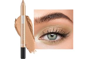 BELIKY GIRL Perlglanz-Seidenraupen-Lidschatten-Stift, dauerhaft wasserdicht und nicht blühend, glänzender Perlglanz-Gelstift, 12-farbiger Lidschatten-Stift (Champagner-Gold)