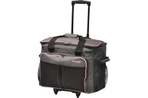 foolsGold pro dick gepolsterten Nähmaschinetaschen Trolley Koffer auf Rädern - Holzkohle/Rosa