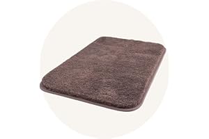 Carvapet Alfombra de Baño Alfombra Ducha Antideslizante Suave Felpa Microfibra Alfombras y Moquetas Alfombrilla para Baño (Café Oscuro, 50x80cm)