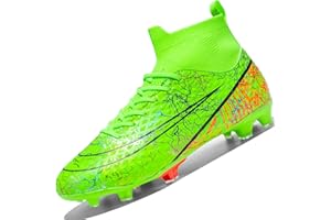 Lvptsh Chaussures de Football Homme Crampons Enfant Professionnel Chaussure de Foot Garçon High Top Spike Antidérapant Athlétisme Compétition
