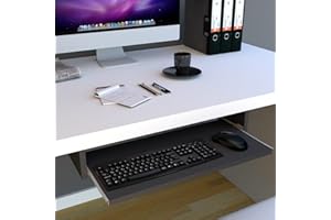 Henor PortaTeclado Bandeja Extraíble Madera FSC® 70 x 31 x 11 cm Bajo Escritorio Bajo Mesa Grafito