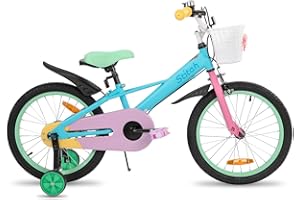 STITCH Macaron 12/14/16/18 Pulgadas Bicicleta Infantil de 3 a 8 años ，Bicicleta Infantil con estabilizador y Cesta