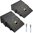 Kerb Ramps, Mobility Scooter Ramps, Portable Lightweight Ramps 2PCS Threshold Ramps, for Driveway, Sidewalk, Wheelchairs and Scooters, Threshold Ramp with 2 Expansion Bolts (25x27x11cm)