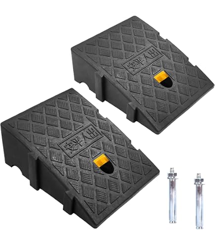 Rampa Carrabile Antiscivolo In PVC - Per Auto, Moto E Sedie A Rotelle, Altezza Gradini 3-8 Cm