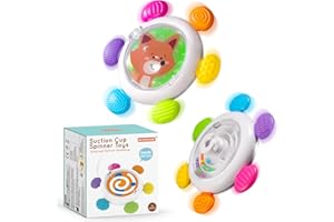 ECHOCUBE Suction Cup Spinner Toys, Sensory Spinning Suction Toys Baby Bath Toys, Gyroscope Fidget Spinning Top Baby Toys for Kids