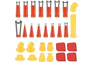 ALFTEK 29 Stück Edelstahldüsen Silikonspritze, Edelstahl Dichtungsdüse, Dichtmittel Abdichten Düsen Dichtungsfinisher, ein satz einteiliger edelstahldüsen, Silikon Dichtungsfinisher Kit