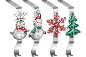 Forlivese 4 Pack Weihnachtsstrumpf Haken Kamin,Weihnachtsstrumpf Halter Kamin,Hohes Gewichtskapazität Halterung Weihnachtsstrumpf für Kamin,sockenhaken kamin (Rostfreie Stähle)