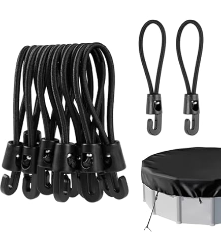 COM-FOUR® 25x Tendeurs De Bâche Premium Avec Crochets - Tendeurs En Caoutchouc Pour Bannières