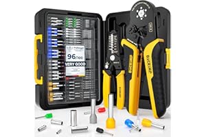 DxCRIMP Jeu de Pince à Sertir Cosse Electrique, Hexagonale Pinces à Sertir,avec 21 Sortes Embouts de Câble Isolés et Non Isolés, Pince à Sertir Cosses 0,25-6mm²,Outillage Electricien,Pince Electricien