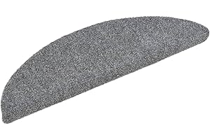 Susany Self-adhesive Stair Mats Non-slip Step Carpet Mats Stair Carpet Pads Step Staircase Floor Mat Indoor Stair Protector Pads 10 pcs Light Grey 54x16x4 cm Needle Punch