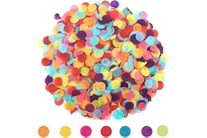 GoldRock 50g Konfetti Bunt für Hochzeit, Geburtstag - 6000 Stk Rund, Papier Pastell, Streudeko, Rot Konfettikanone, Tischdeko für Karneval, Weihnachten, Taufe, Baby Shower Deko