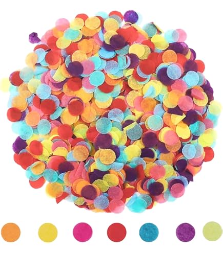 ABSOFINE 100 g roségouden meerkleurige confetti, 2,5 cm, rond, 8000 stuks, zijdepapier, decoratie voor bruiloft, verjaardag, doop, Valentijnsdag