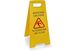 GETGASTRO Aufsteller aus Kunststoff beidseitig beschriftet: Achtung Rutschgefahr & Caution Wet Floor – Höhe: 63 cm