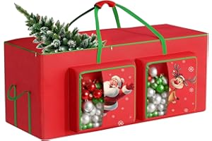 BINGQILING 7.5Ft Weihnachtsbaum Aufbewahrung mit Seitentaschen - Weihnachtsbaum Tasche Wasserdicht, 600D Oxford Material, 122x46x51 cm - Praktische Transporttragen für platzsparende Lagerung