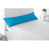 Miracle Home. Pillow Case 100% Brushed Microfibre, Open on Both Sides, Anti-Peeling, 150 x 45 cm, 135 cm Bed, Turquoise