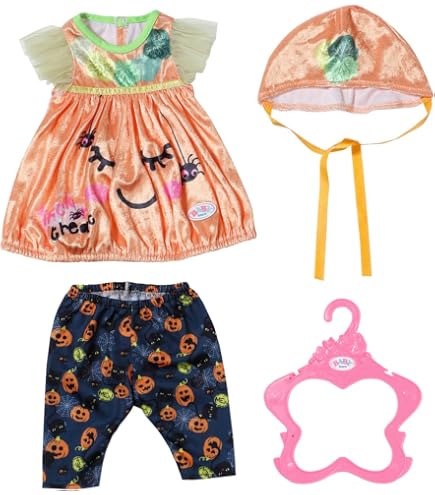 BABY Born – Déguisement Sorcière Avec Robe, Chapeau & Balai – Pour Poupée 43 Cm – Parfait Pour Halloween Ou Jeu Imaginaire !
