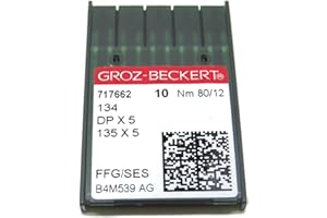 ZS Groz-Beckert - Agujas industriales para máquina de coser, 134R 135X5 DPX5, paquete de 10 unidades, todos los tamaños
