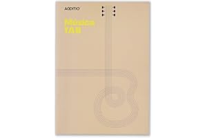 Additio Carnet de notes de musique à onglets 4 étapes 9 mm + tablature de guitare et diagramme d'accords – Beige