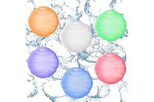 TRRRIOOSY 6 Stück Wasserbomben Wasserball Wiederverwendbare Auffüllbar Wasser Spielzeug für Poolparty Wasserpark Strand Outdoor Garten