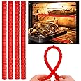 Oven Rack Covers-4 pcs Protectors, Silicone Shields, Heat Resistant Guards Child Safety Protection Toaster Baking Edge Shields - Against Burns and Scars (Red)