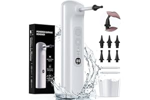 Electric Ear Wax Removal Kit, Ear Suction Wax Remover, HassoKon Electric Ear Irrigation Cleaner Tool, Efficient All Direction Ear Cleaning with 4 Cleaning Modes, 6 Disposable Tips, for Adult Kid