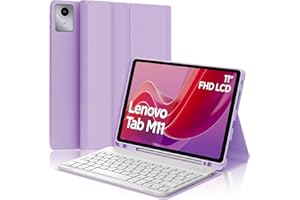 IVEOPPE Funda Lenovo Tab M11 con Teclado, Capa Teclado Español Ñ Desmontable Inalámbrico Bluetooth para Lenovo Tab M11 TB330FU/TB330XU 2024 11", Morado Claro