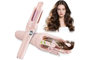 MAKDLY Cordless Automatic Curling Iron,32mm Portable Travel Automatic Hair Curler Iron with 4 Temperatures,USB Rechargeable Auto Rotating Curling Iron with Anti-Scald,Curling Wand with 4000mAh Battery