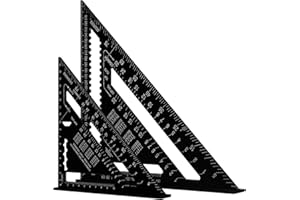 DASHUAIGE 2 Pack Triangle Ruler,7 Inch and 12 Inch Triangle Ruler, Square Protractor, High Precision Aluminum Alloy Triangle Ruler,Layout Measuring Tool for Engineer Carpenter (Metric, Black)