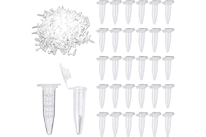 HAXIHA 500 Pezzi Micro Provette per Centrifughe 0.5ml Centrifuga in Plastica Trasparente con Coperchio,Tubo Microcentrifuga Graduato in Polipropilene,Conical Centrifuge Tubes Laboratorio