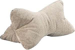 COZYKING Leseknochen Vinci Beige Nackenkissen Knochenkissen Cream Nackenrolle Lesekissen Öko-Tex 100 zertifiziert und 40°C waschbar - Kissen für Nacken, Knie oder Bauch zum Lesen oder Relaxen - 38x19x19 cm