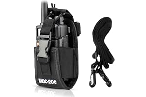 VOKMON Porta Radio Walkie Talkie Radio walkie Talkie Fondina Walkie Talkie Pouch Case Porta Radio Cinturone Custodie Radiocomunicazione Universale Porta Radio Custodia Borsa con Tracolla Regolabile, MSC-20C