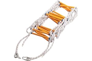 EGTink Échelle en corde - 20 m - Échelle de secours ignifuge avec 2 crochets - Échelle d'urgence - Échelle multifonction - Pour balcon, balustrade et maison d'arbre