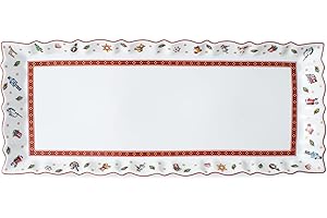 Villeroy & Boch – Toy's Delight Königskuchenplatte, Kuchenplatte Rechteckig, Stollenplatte, Servierplatte Groß Weihnachten Toys, Weihnachtsdeko, Keksteller, Weihnachtsdeko, Premium Porzellan