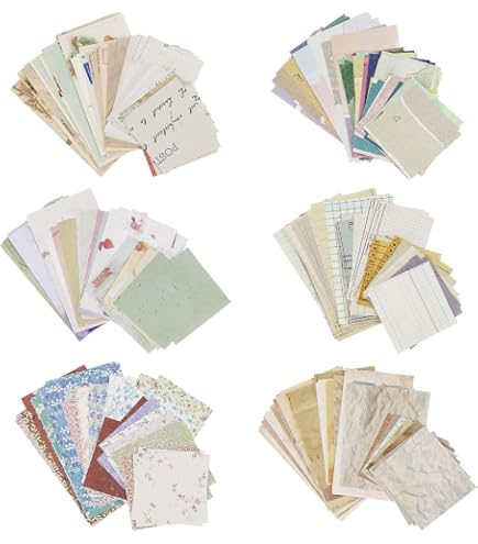 Kit Scrapbooking 60 Feuilles Texturées + 40 Autocollants Papillons PET – 4 Thèmes Bleu, Rouge, Violet, Vert – 18 X 13 Cm