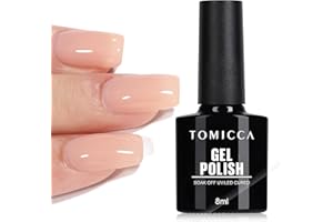 TOMICCA Vernis Semi Permanent Rose Nude Clair, 8ml Soak Off UV LED Vernis à Ongles Gel Semi Permanent Nude Clair pour Nail Art French-Manucure