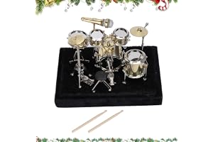 Fyearfly Miniatyr trumsats modell, mini trumset, metall, realistisk, musik, heminredning, gåva