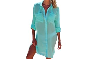 Jecarden Sukienka plażowa damska, okrycie bikini, smukły krój, ponczo plażowe, damska, letnia pareo, elegancka moda kąpielowa, na plażę, na urlop, rozmiar uniwersalny