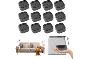 ‎LES-THERESA 12 Stück Möbelerhöher, Quadrat Möbel Riser Furniture Riser Height Adjustable Stapelbare Bett Erhöher Möbelerhöhung Sofa, Unterstützt Durchmesser in 5cm, Fügt 3.5cm Höhe zu Betten, Sofa, Schränken